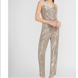 Express Sequin Scoop Neck Jumpsuit